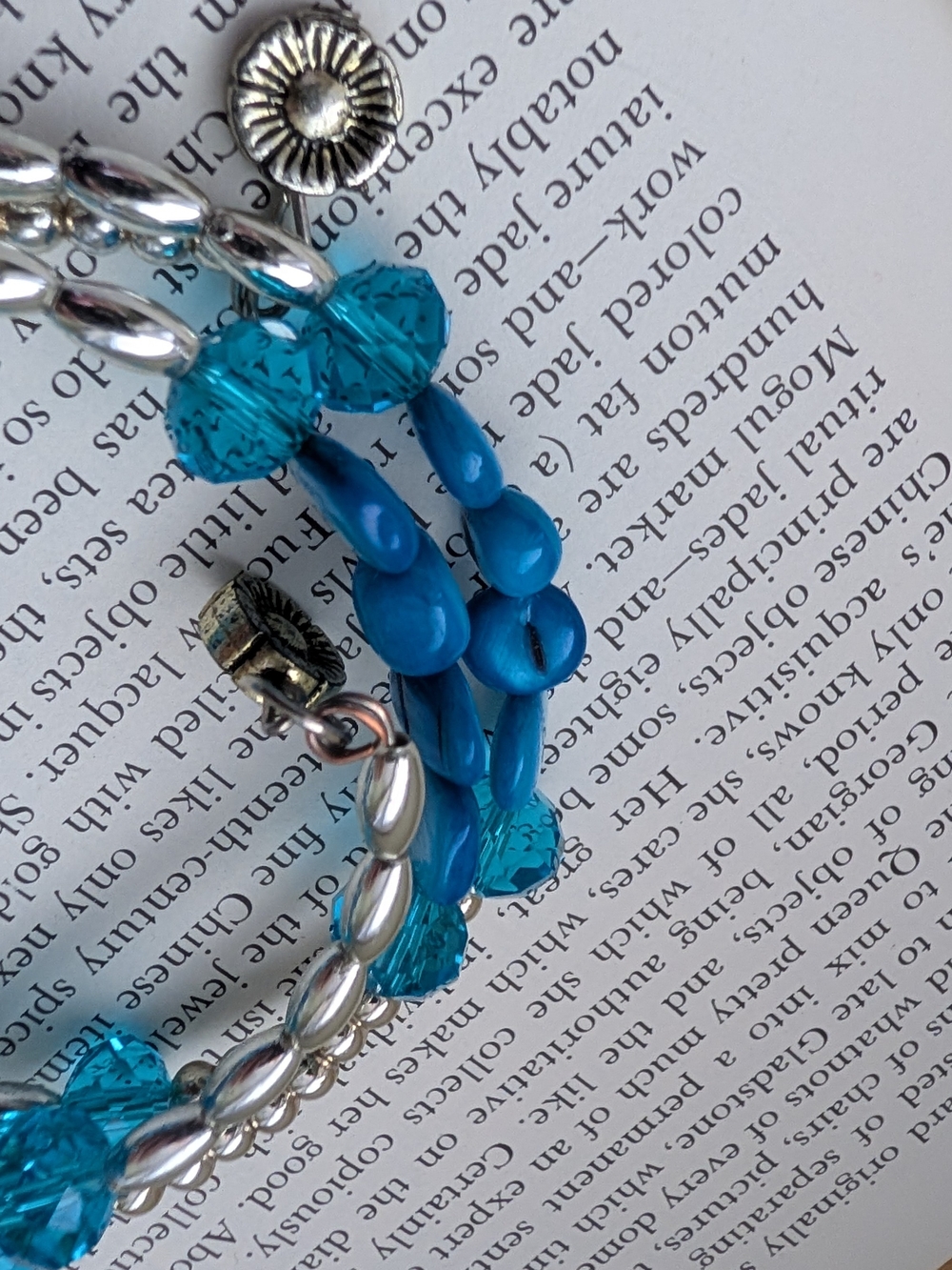 Blue Multi-Strand Beaded Bracelet Stack - Picture 5 of 8